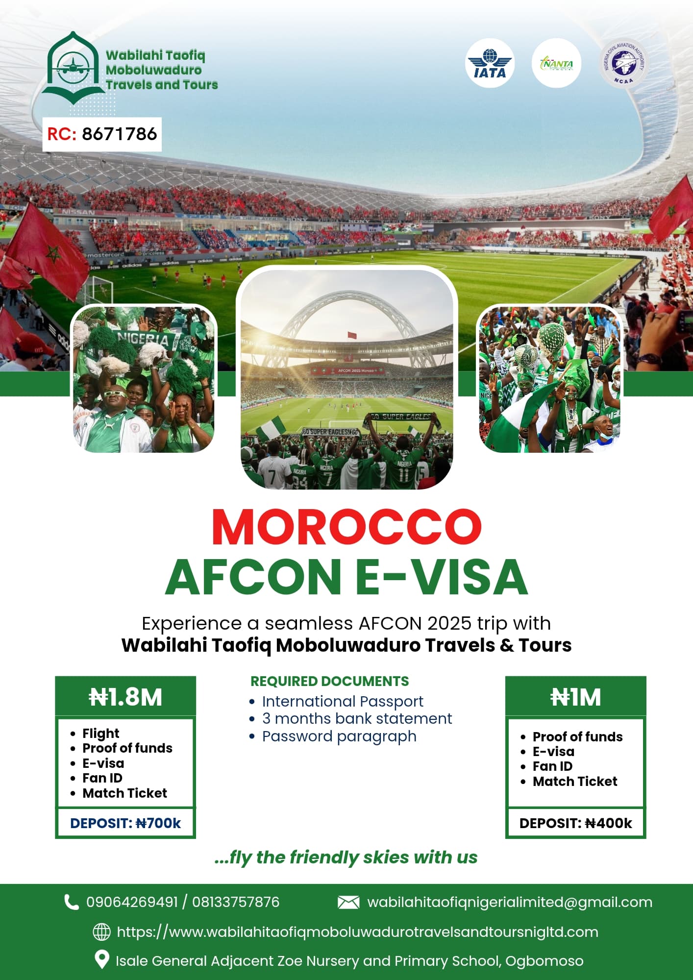 Morocco AFCON e-Visa 2025 Flyer
